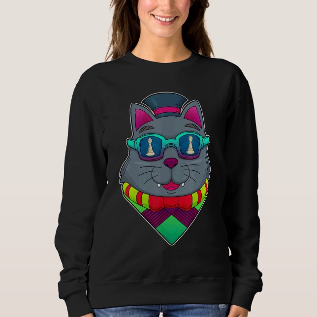 Sudadera Cat Chess pieces Chess Board game (Anverso)