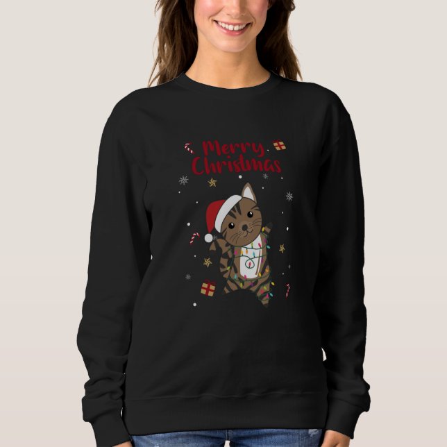 Sudadera Cat Christmas Snow Winter Animals Cats (Anverso)