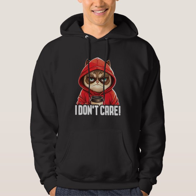 Sudadera Cat Coffee I Cat I Don t Care (Anverso)