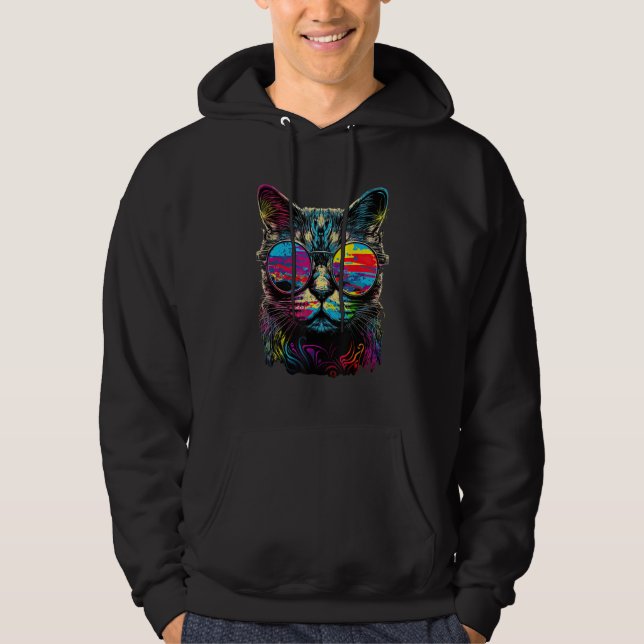 Sudadera Cat Colorful Cool Kitty Cat 3 (Anverso)