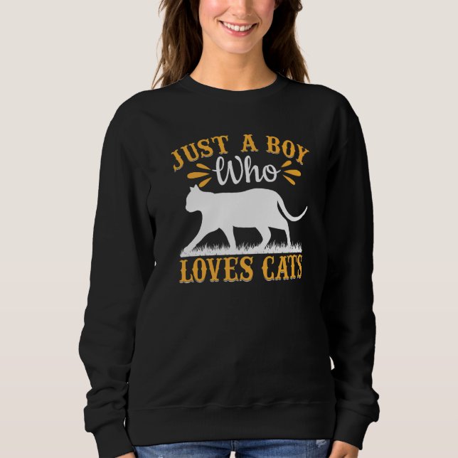 Sudadera Cat Cute Cat Owner I Just A Boy Who Loves Cats (Anverso)