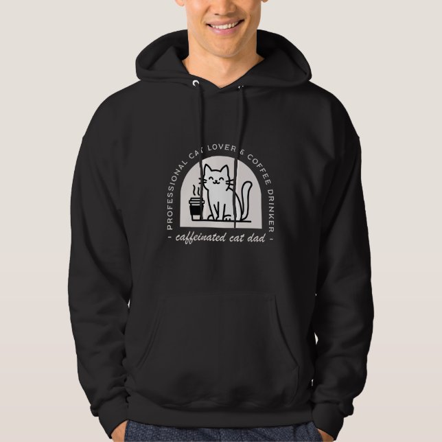 Sudadera Cat dad funny coffee lover (Anverso)