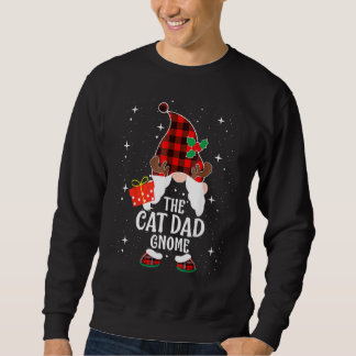 Sudadera Cat Dad Gnome Buffalo Plaid Matching Family Christ