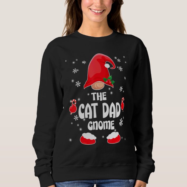 Sudadera Cat Dad Gnome Family Matching Christmas Pajama (Anverso)