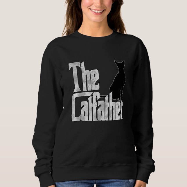 Sudadera Cat Dad The Catfather Crazy Black Cat Father Kitty (Anverso)