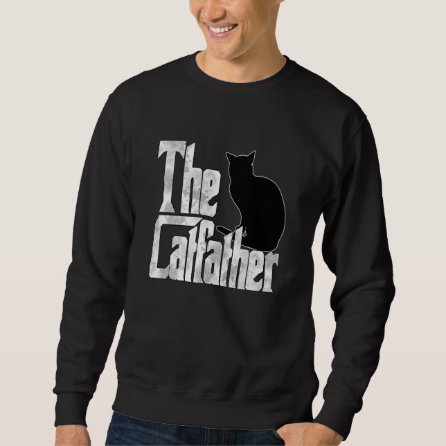 Sudadera Cat Dad The Catfather Crazy Black Cat Father Kitty (Anverso)