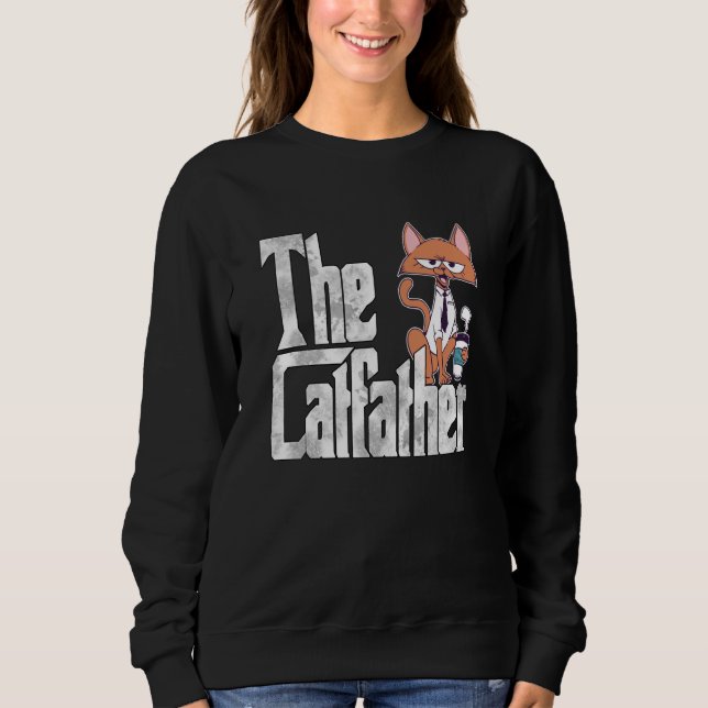 Sudadera Cat Dad The Catfather Crazy Coffee Cat Father Kitt (Anverso)