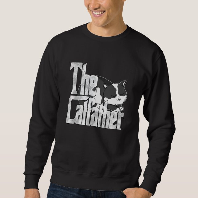 Sudadera Cat Dad The Catfather Crazy Cute Cat Father Kitty  (Anverso)