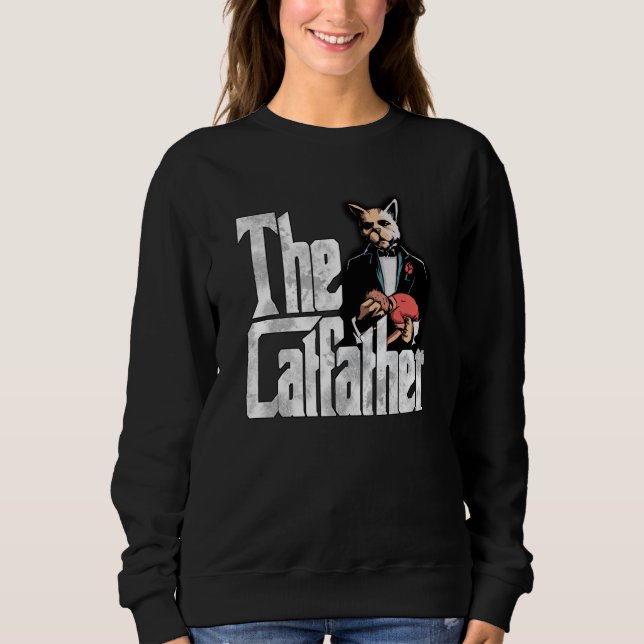 Sudadera Cat Dad The Catfather Crazy Mafia Cat Father Kitty (Anverso)