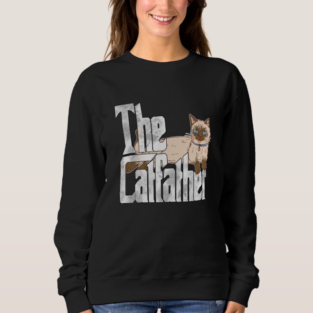 Sudadera Cat Dad The Catfather Crazy Siamese Cat Father Kit (Anverso)