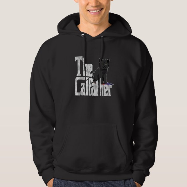 Sudadera Cat Dad The Catfather Cute Black Cat Father Kitty  (Anverso)