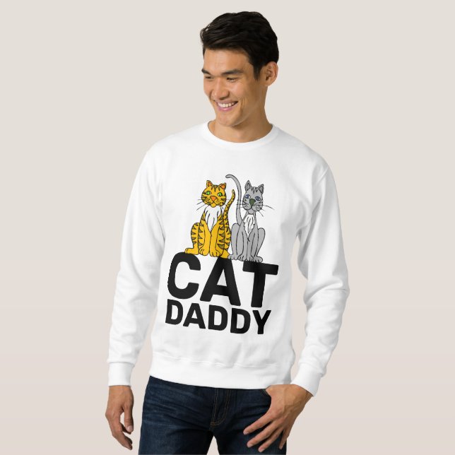 SUDADERA CAT DADDY, CAT DAD, T-SHIRTS GUYS TEES DE LOS HOMB (Anverso completo)
