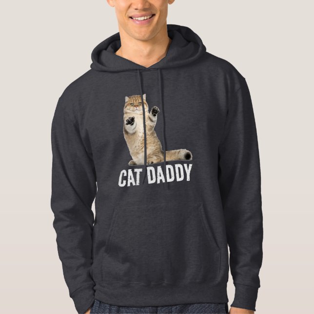 SUDADERA CAT DADDY DAD FUNNY CAT HOODIE MENS (Anverso)
