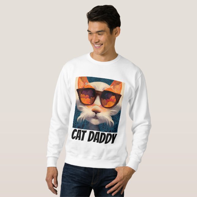 SUDADERA CAT DADDY DAD SUNGLASSES MENS T-SHIRS (Anverso completo)