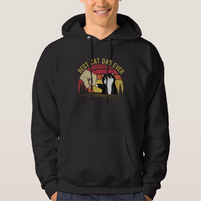 Sudadera Cat Daddy Father s Day Cat Dad Retro Best cat Dad  (Anverso)