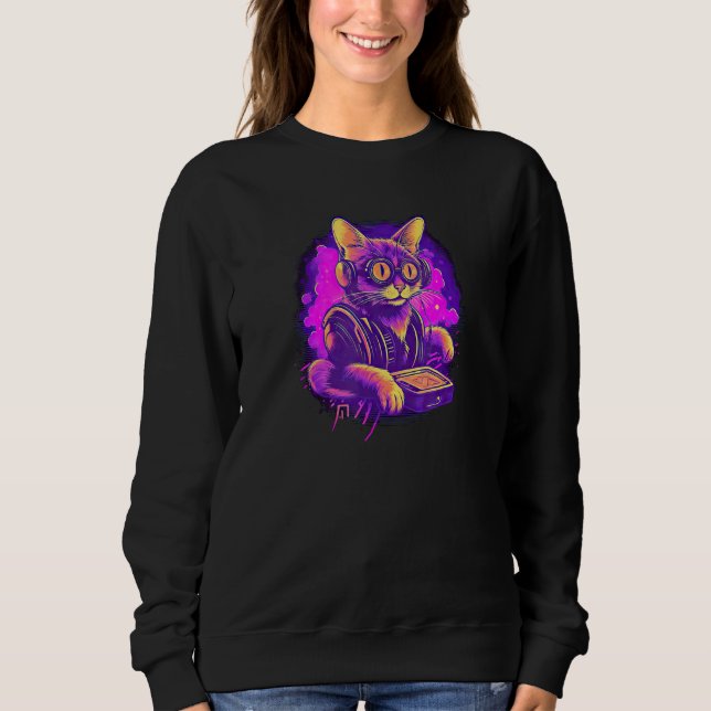 Sudadera Cat DJ (Anverso)