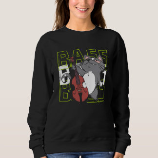 Sudadera Cat Double Bass Player Jazz Musician Contrabass