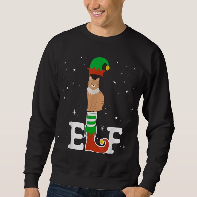 Sudadera Cat Elf Merry Christmas Santa Claus (Anverso)