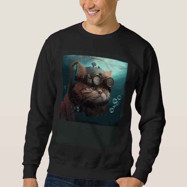 Sudadera Cat Engineer Underwater (Anverso)