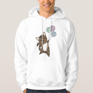 Sudadera Cat Flies Up With Colorful Balloons