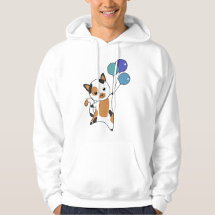 Sudadera Cat Flies Up With Colorful Balloons