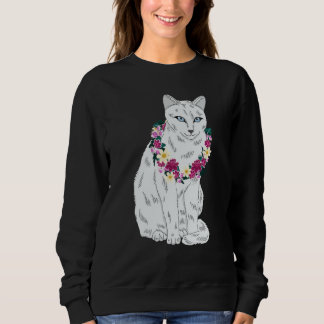 Sudadera Cat Flower Kitten roses Cats Cute White Cat