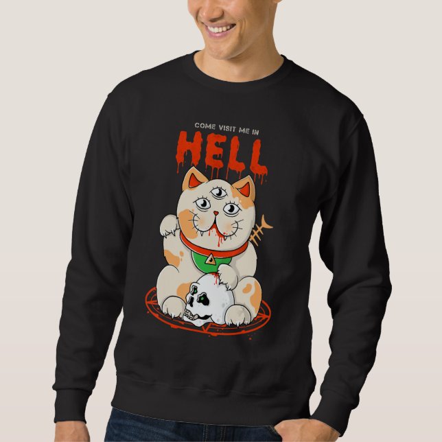 Sudadera Cat from Hell   Edgy Aesthetic Streetwear (Anverso)