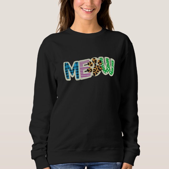 Sudadera Cat  Graphic Patchwork Meow (Anverso)