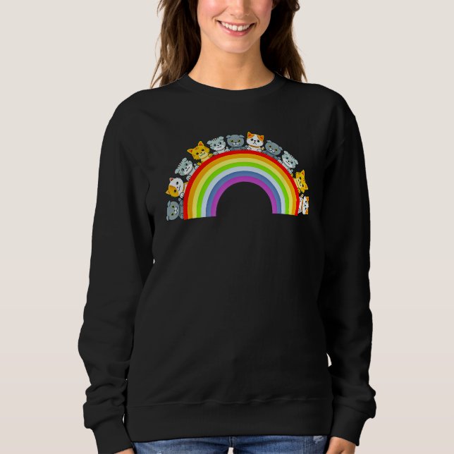 Sudadera Cat Group Rainbow Cat Lover Funny (Anverso)