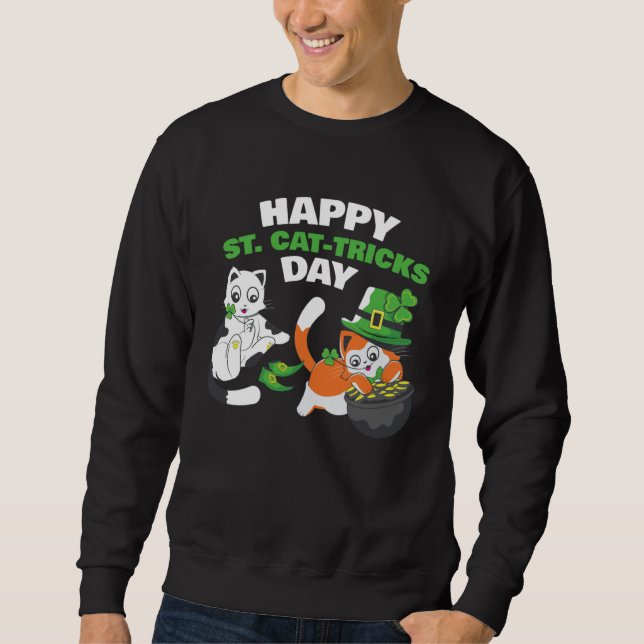 Sudadera Cat Happy St Catricks Day Ireland Party Irish Kitt (Anverso)
