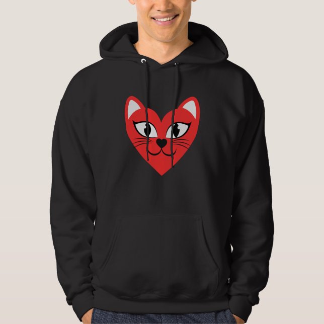 Sudadera Cat Heart Face  Love Cats (Anverso)