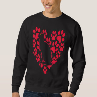 Sudadera Cat Heart Valentines Day Cute Kitten Lover Pet Kit