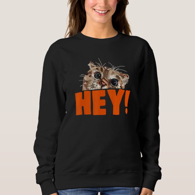 Sudadera Cat Hey Animals Kitten Cute (Anverso)