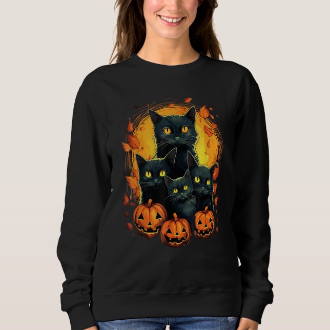 Sudadera Cat Horror Cute Halloween for Cat Kitty (Anverso)