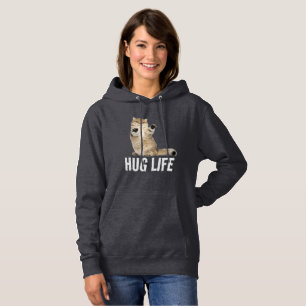 SUDADERA CAT HUG LIFE FUNNY HOODIE HOODIE