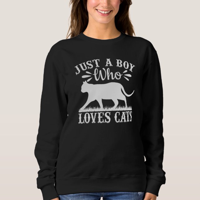 Sudadera Cat I Just A Boy Who Loves Cats (Anverso)