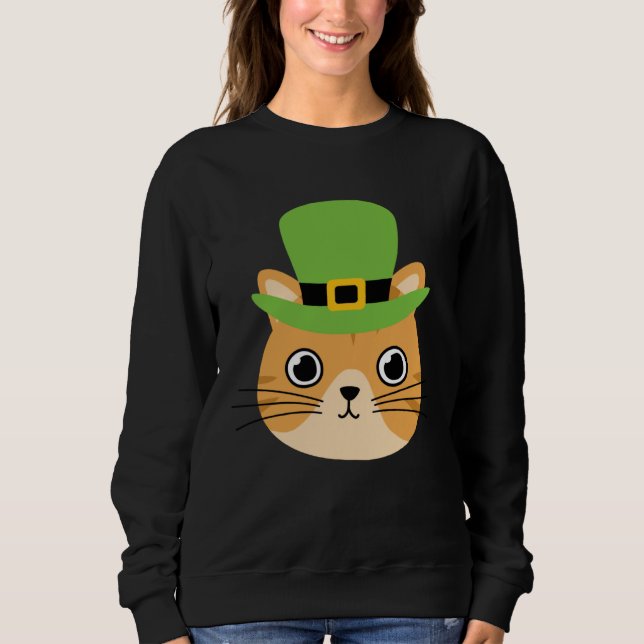 Sudadera Cat I St patrick s Day Ireland Party Irish Kitten (Anverso)