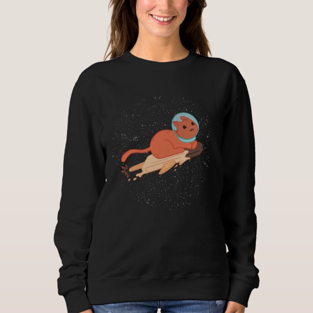 Sudadera Cat Ice Cream Flys Universe Galaxy Kitten Kids s G (Anverso)