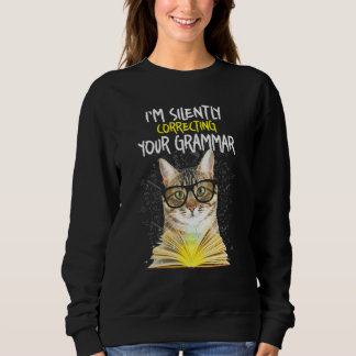 Sudadera Cat Im Corrige Silenciosamente Su Gramática