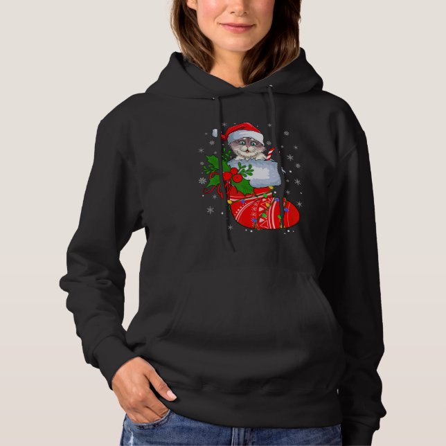 Sudadera Cat In Christmas Socks   Santa Cat Xmas (Anverso)