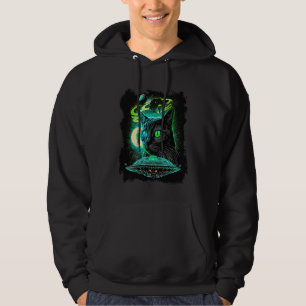 Sudadera Cat In Space Alien Abducción UFO Ciencia Ficción F