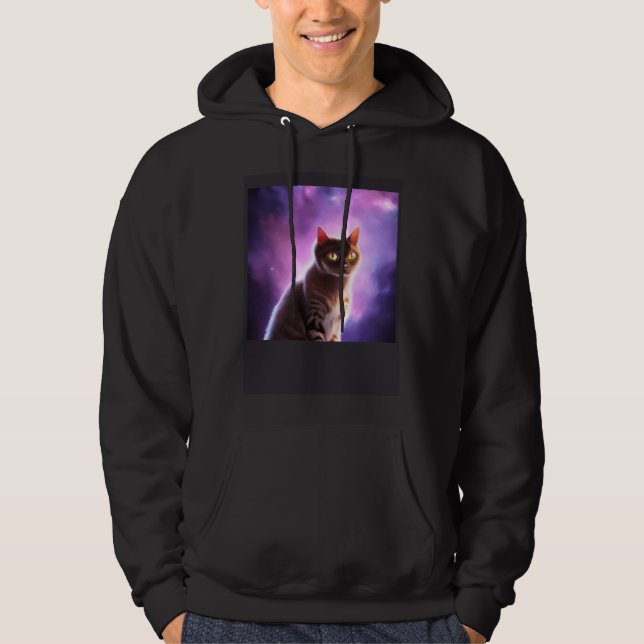 Sudadera Cat in Space Purple Galaxy (Anverso)