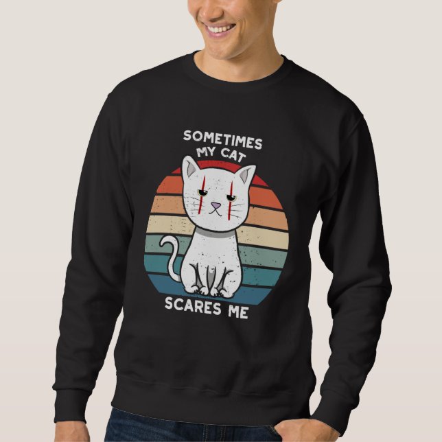 Sudadera Cat Kitten Halloween Retro For Crazy Cat (Anverso)