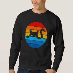 Sudadera Cat Kitten Meme Vintage Retro Sunset Peeping Curio
