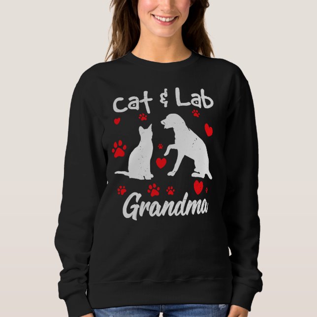 Sudadera Cat Labrador Recuperador Abuela Lab Perro (Anverso)