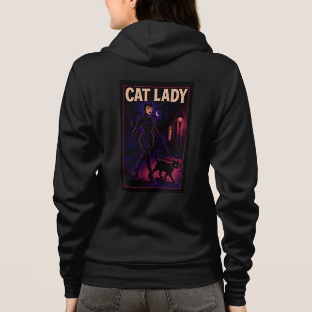 Sudadera Cat Lady -Cats Art Lover- City Night Comic Graphic (Reverso)