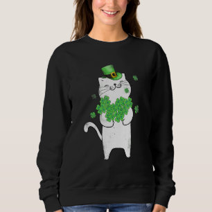 Sudadera Cat Leprechaun T Shirt Cat Shamrock St Patrick