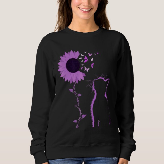 Sudadera Cat Look Purple Sunflower Butterfly Overdose Aware (Anverso)
