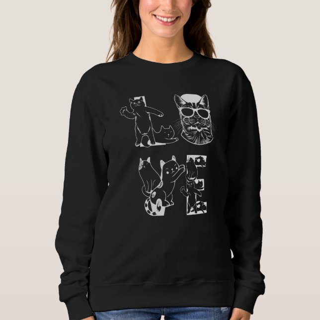 Sudadera Cat Love Cats I Cute Cat LOVE Cats (Anverso)