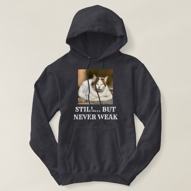 Sudadera Cat Lover Dark Grey Custom White Text Pet Photo (Diseño del anverso)